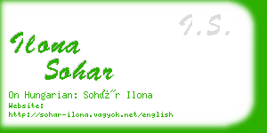 ilona sohar business card